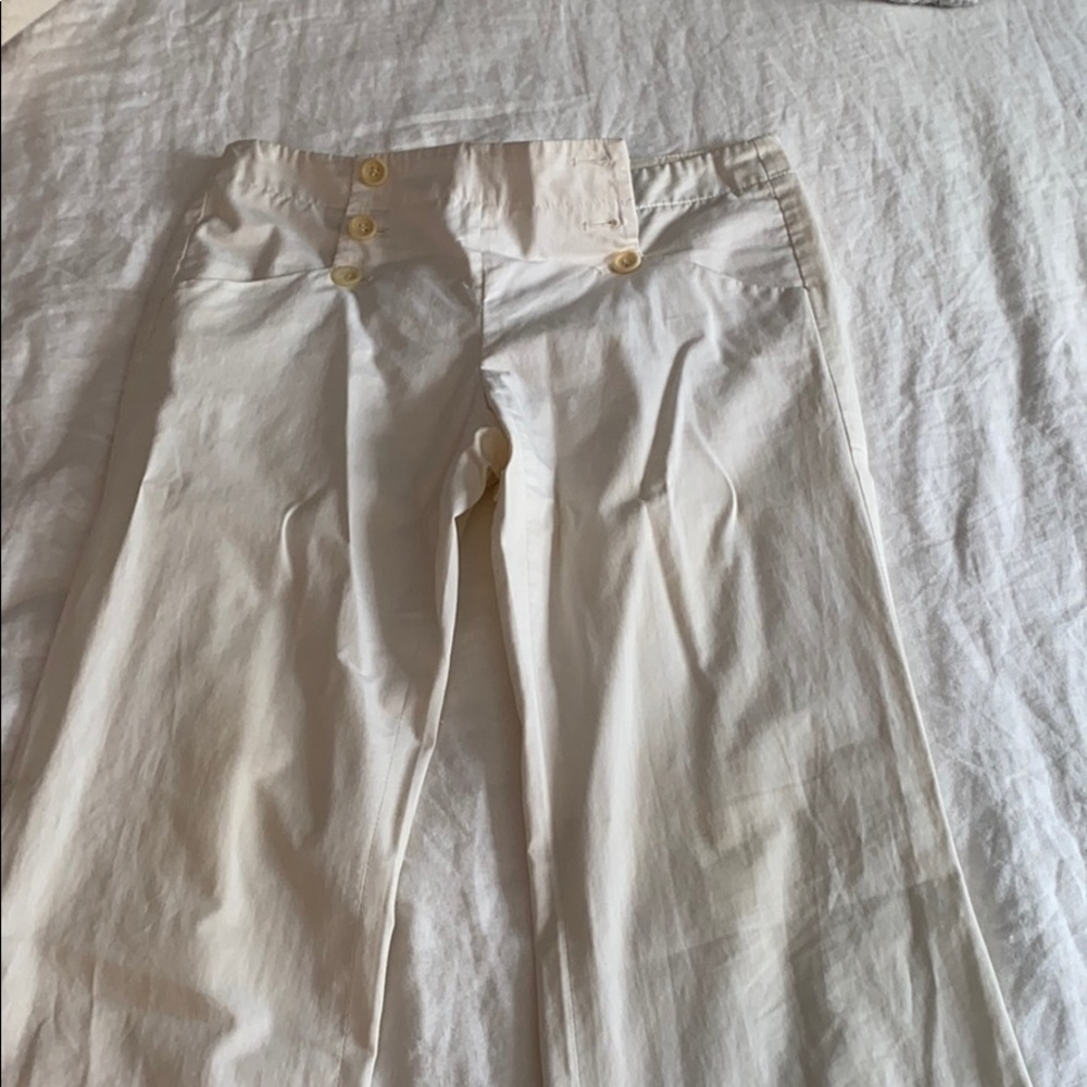 Theory white wide leg pants